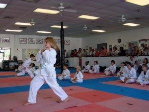 White Belt Student from the new Lake Park Club.  She and all the students did a great job competing in their first tournament.