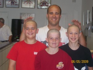 Loose a Bet Shave Your Head Now why would anyone bet against Mr. Church and a Jumping Contest - These boys did and now have a summer hair style just like Mr. Church