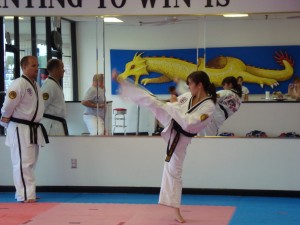 Mary Beth leon (Crouso) show no loss of power or agility while working on her form