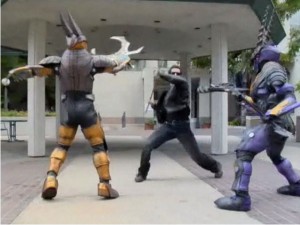 Len (Matt Mullins) Battles Evil with a make shift Bo-Staff