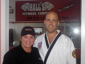 Mr. Church and Halls Fitness owner, Pam Hall American Taekwondo Association Now Available at Halls Fitness of Lake Park, GA