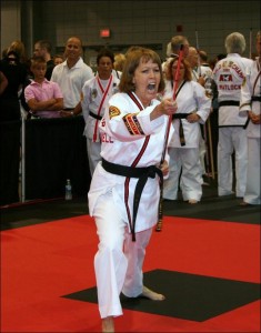 Jennifer Powell is a three-time World Champion in Taekwondo.